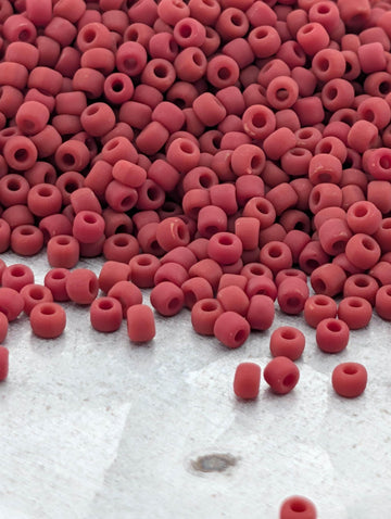 1983SB Opaque Matte Brick Red 11/0 Round Matsuno Seed Beads (15g, ~1650 pcs) | Japanese Seed Beads | Bead Weaving Embroidery Supply