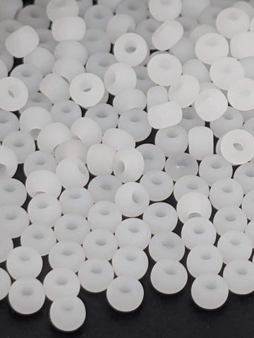 Preciosa 8/0 Seed Beads Frosted Matte White (Size 8/0 ) - 15g - Czech Glass Rocaille for Jewelry Making