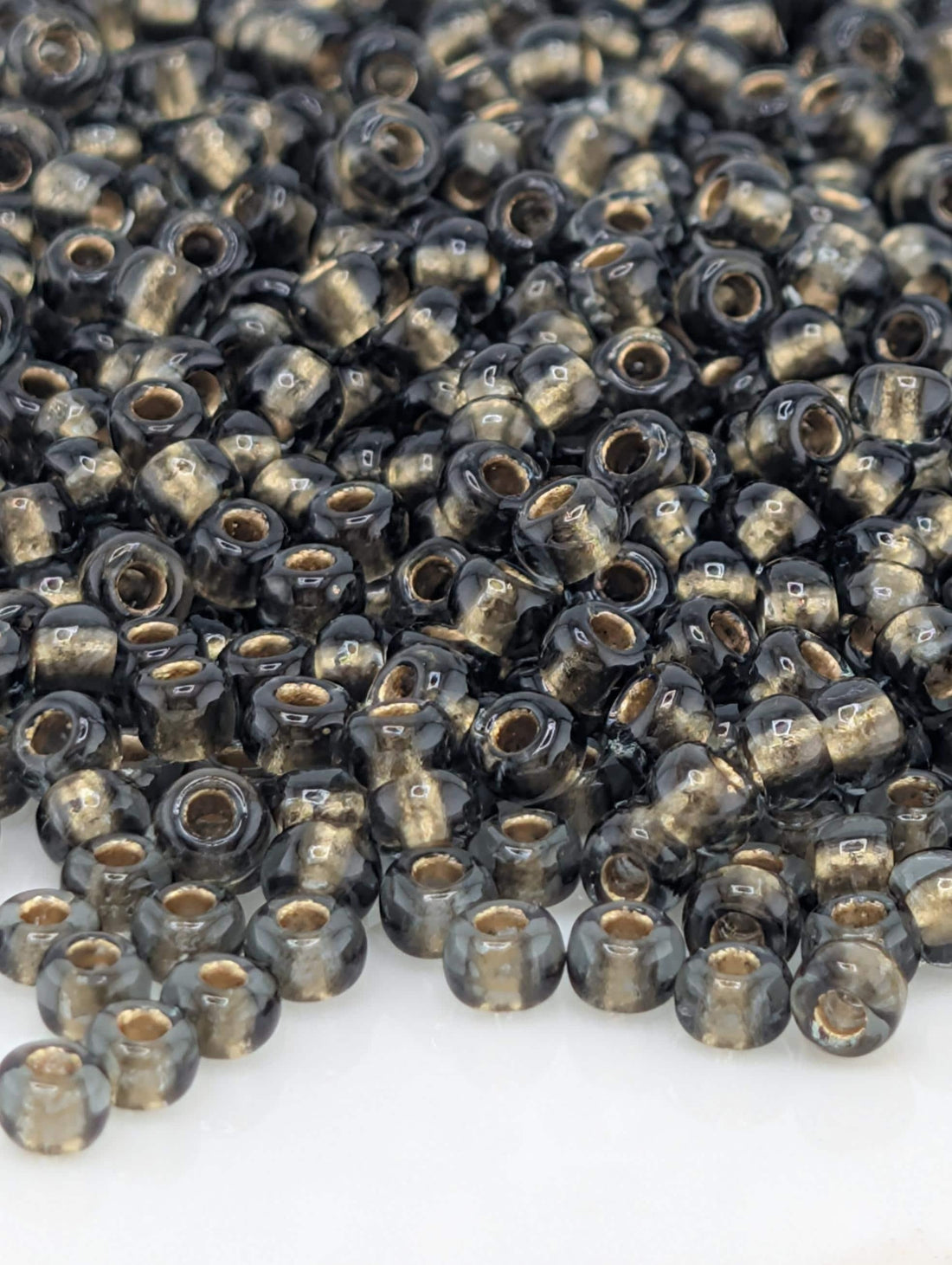 Preciosa 8/0 Seed Beads Bronze Smoky Quartz Size 8/0 - 15g - Czech Glass Rocaille for Jewelry Making