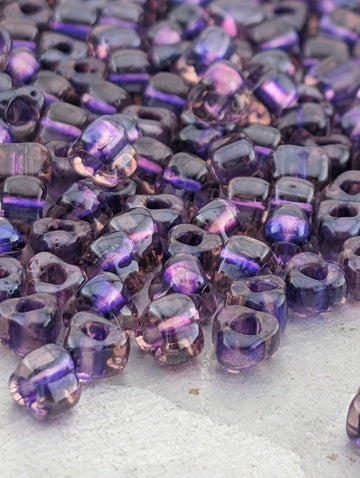 Lt Purple/Dk Purple Inside Color Lined Miyuki Triangle Size 8/0 (15g Pkg)