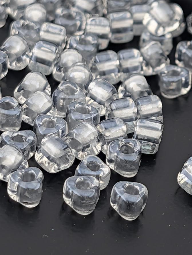 Crystal/Silver Inside Color Lined Sparkle Miyuki Triangle Size 5/0 (15g Pkg) | Japanese Seed Beads | Bead Weaving Embroidery Supply