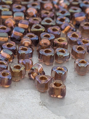 Lt Rose/Copper Inside Color Lined Sparkle Miyuki Triangle Size 5/0 (15g Pkg)