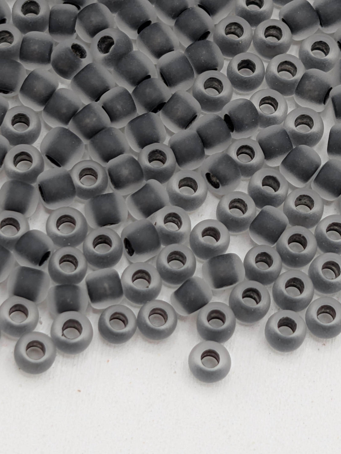 Inside-Color Frosted Crystal/Dk Opaque Purple-Lined Size 11/0 Toho Round 2.5" tube