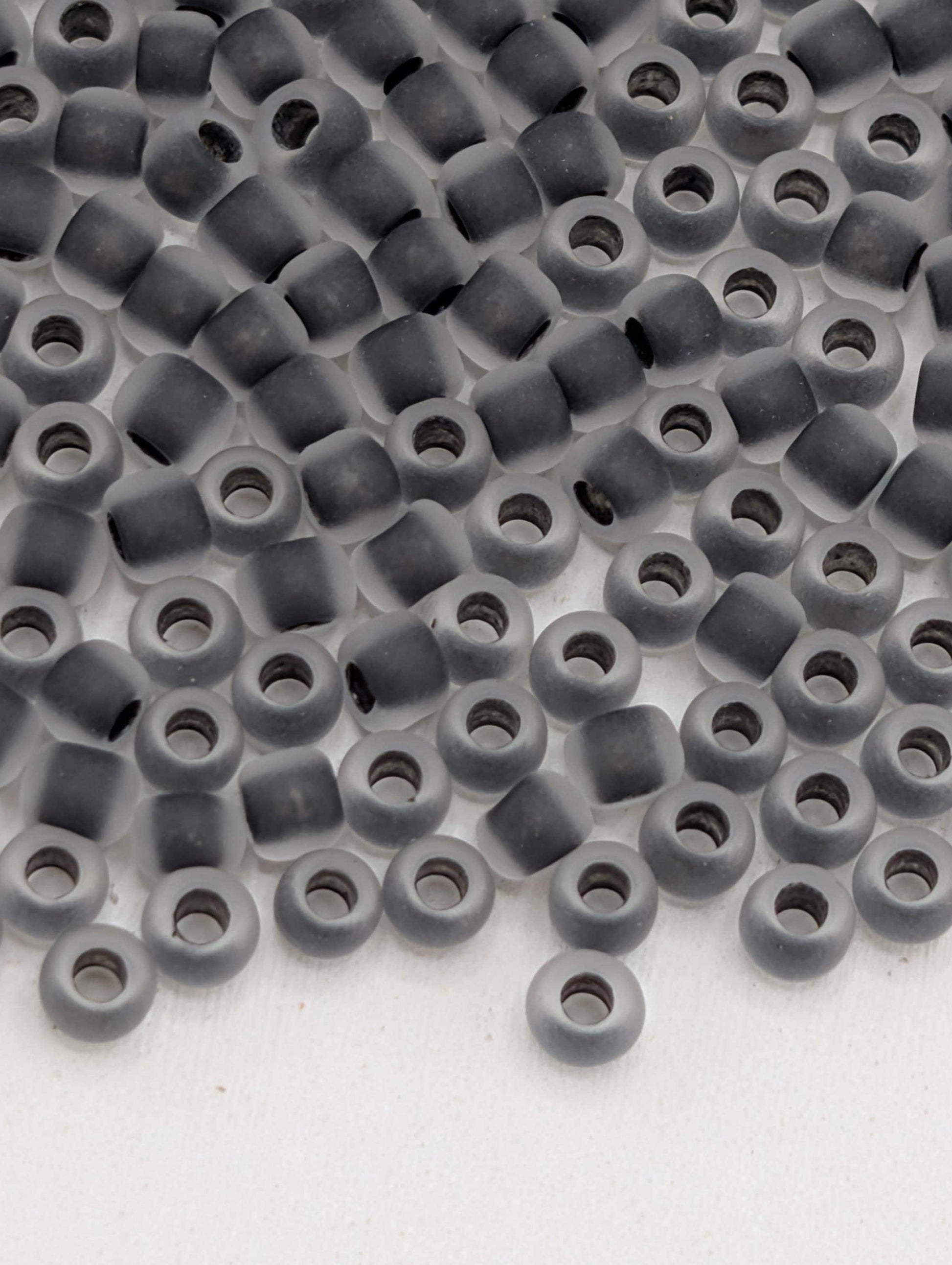 Inside-Color Frosted Crystal/Dk Opaque Purple-Lined Size 11/0 Toho Round 2.5" tube