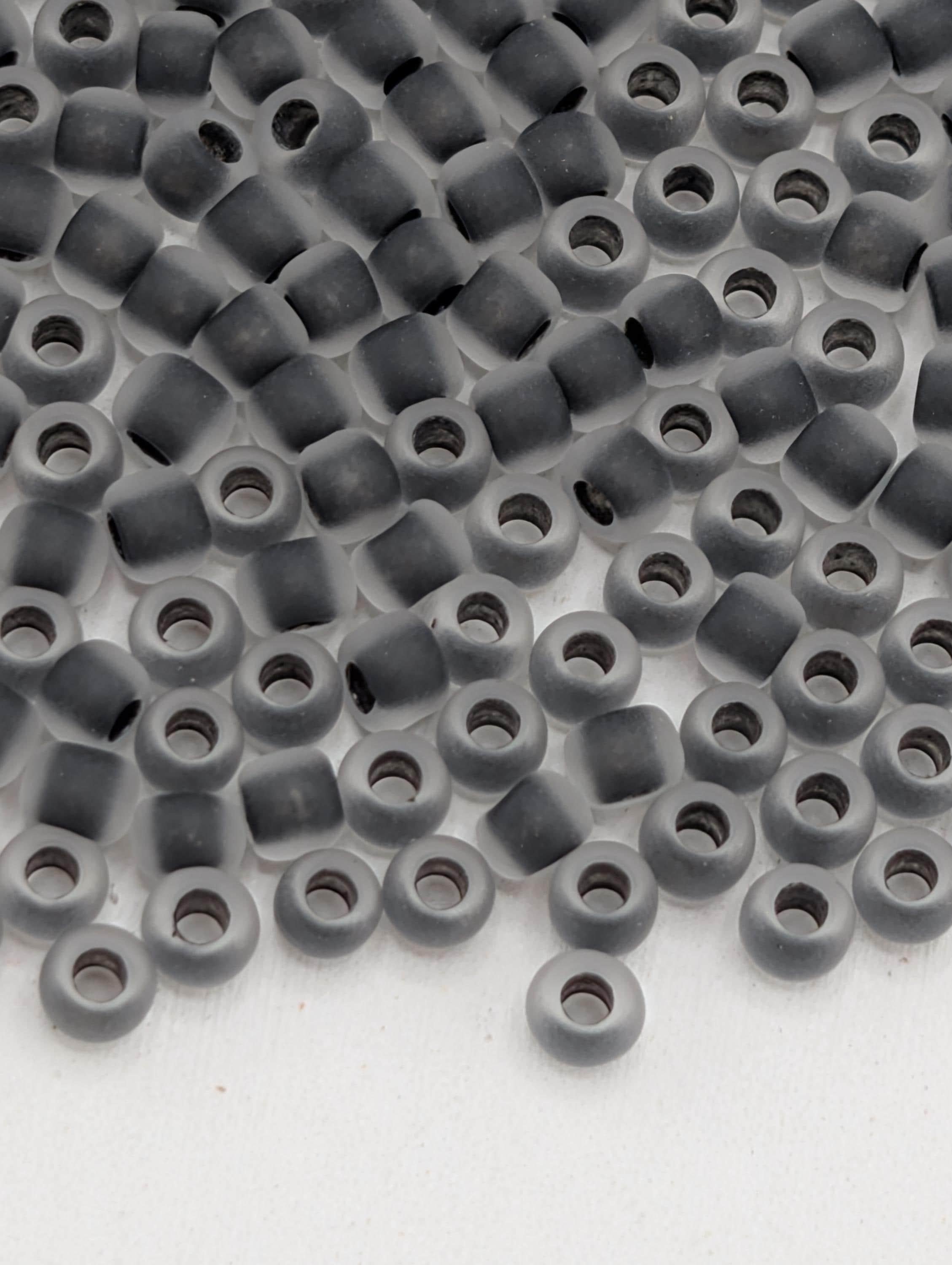 Inside-Color Frosted Crystal/Dk Opaque Purple-Lined Size 11/0 Toho Round 2.5" tube