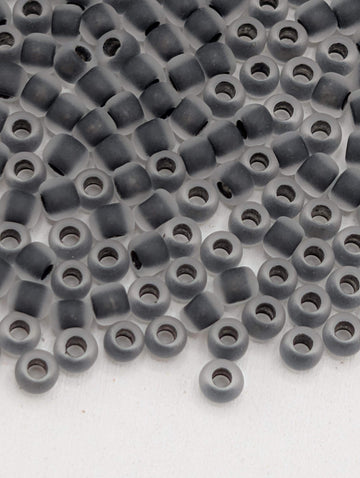 Inside-Color Frosted Crystal/Dk Opaque Purple-Lined Size 11/0 Toho Round 2.5" tube