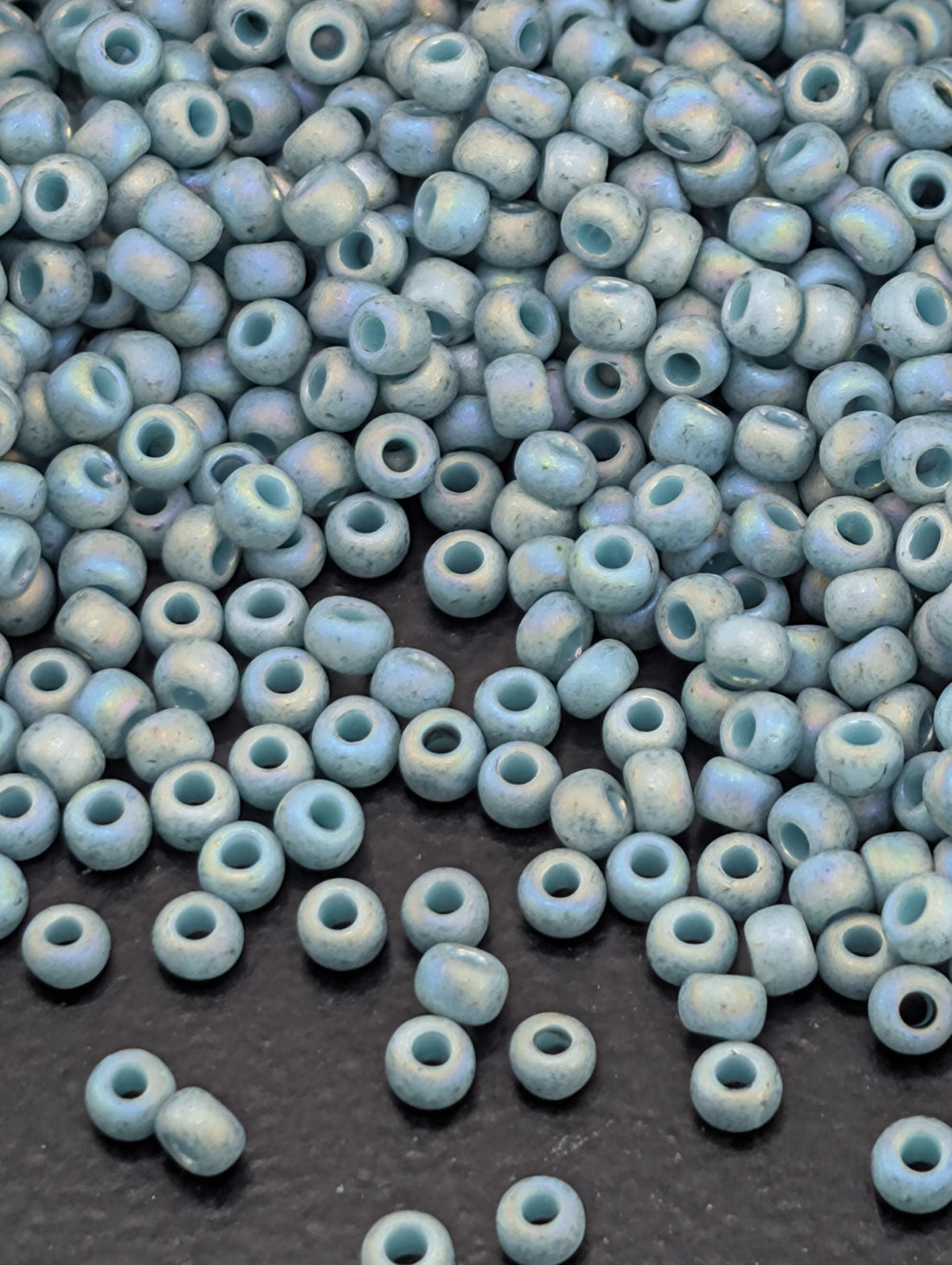 Semi Glazed Rainbow - Turquoise Size 11/0 Toho Round 2.5" tube