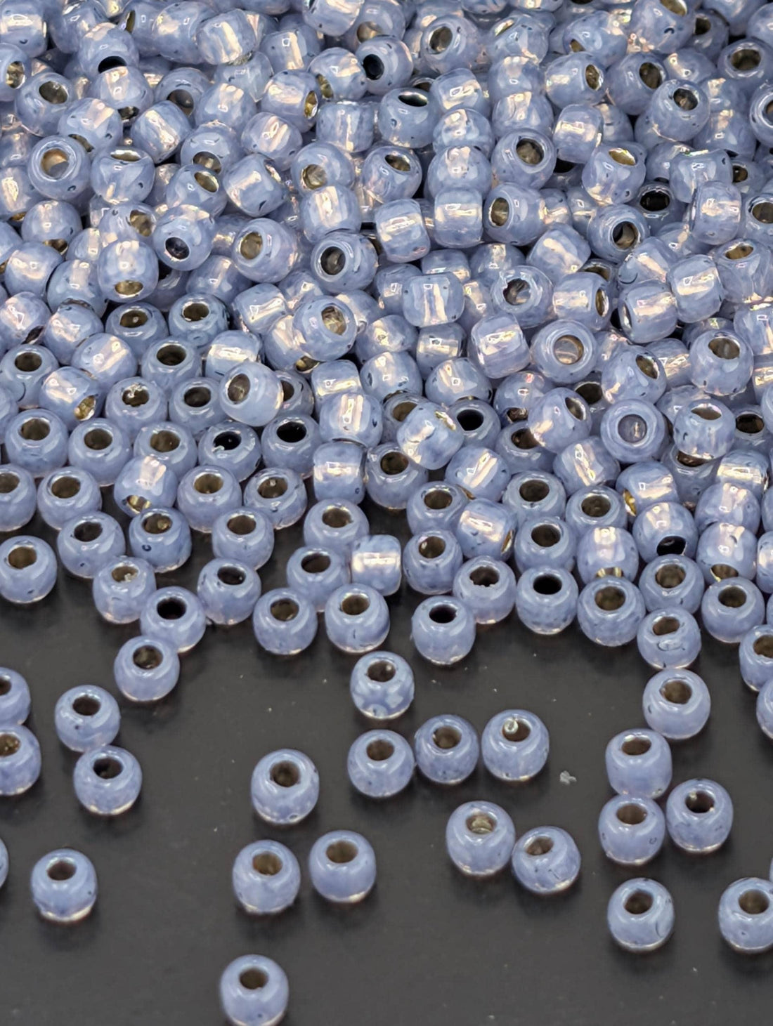 PermaFinish - Silver-Lined Milky Tanzanite Size 11/0 Toho Round 2.5" tube