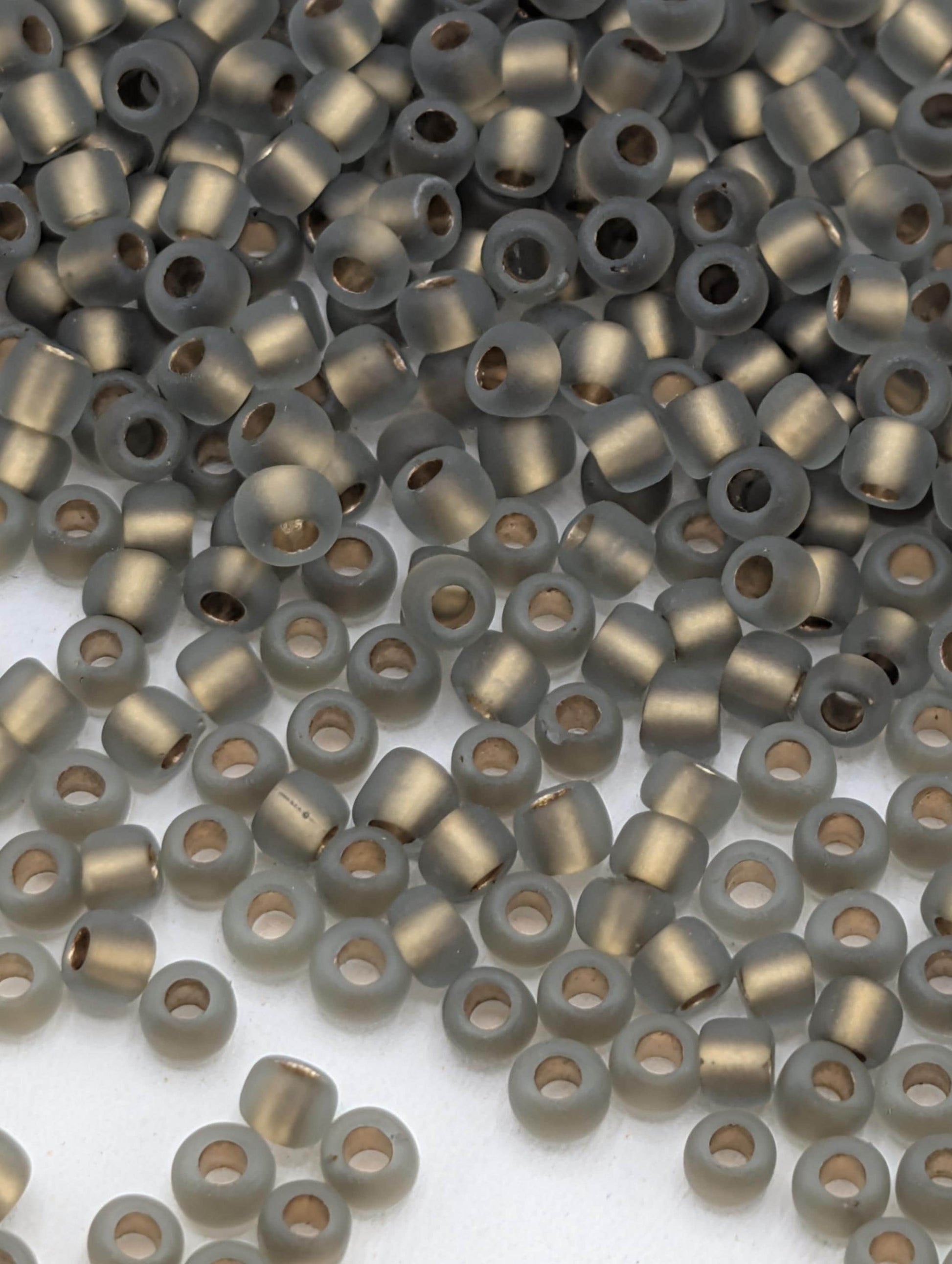 Gold-Lined Frosted Black Diamond Size 11/0 Toho Round 2.5" tube | Japanese Seed Beads | Bead Weaving Embroidery Supply | DIY Jewelry