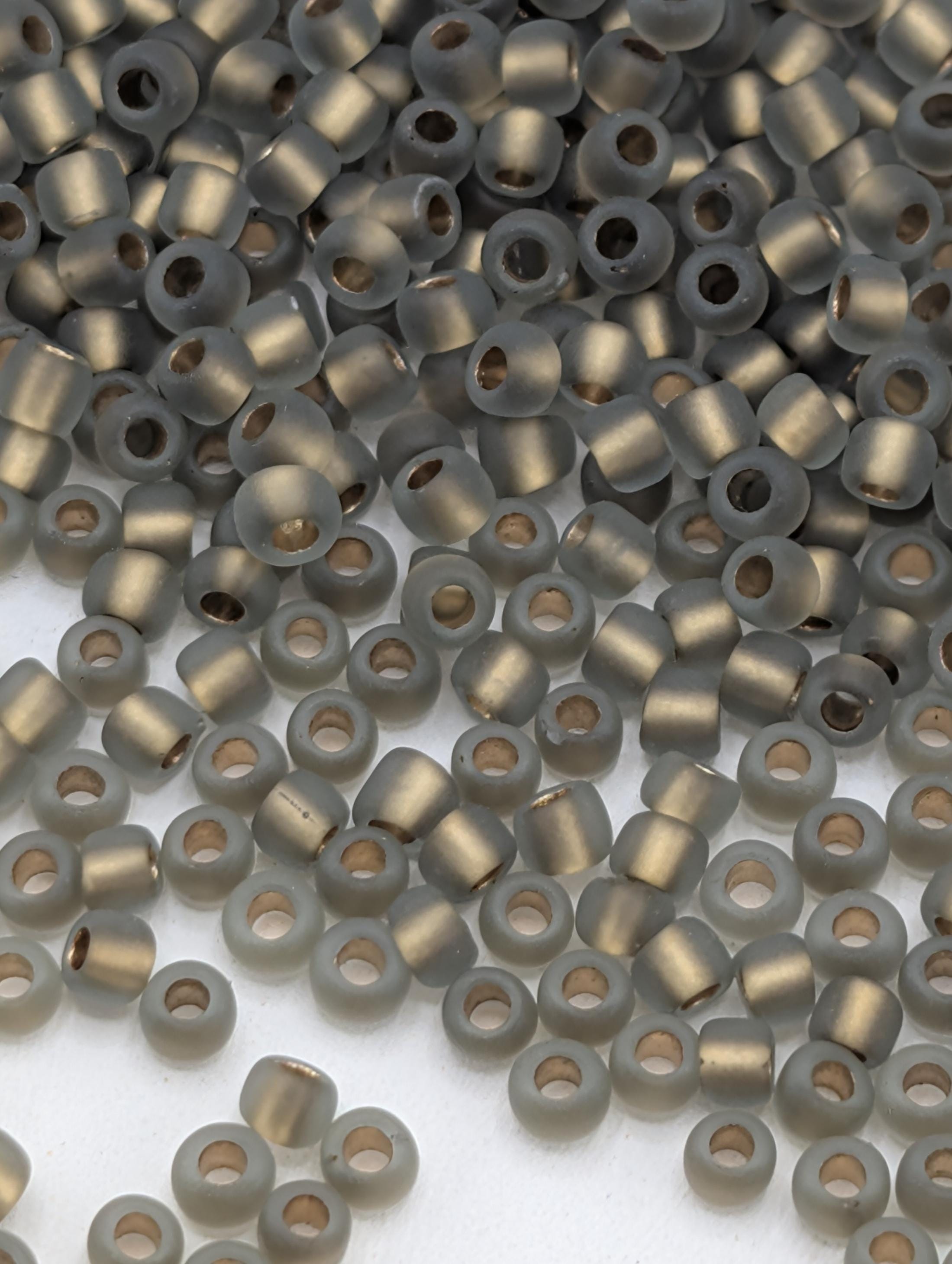 Gold-Lined Frosted Black Diamond Size 11/0 Toho Round 2.5" tube