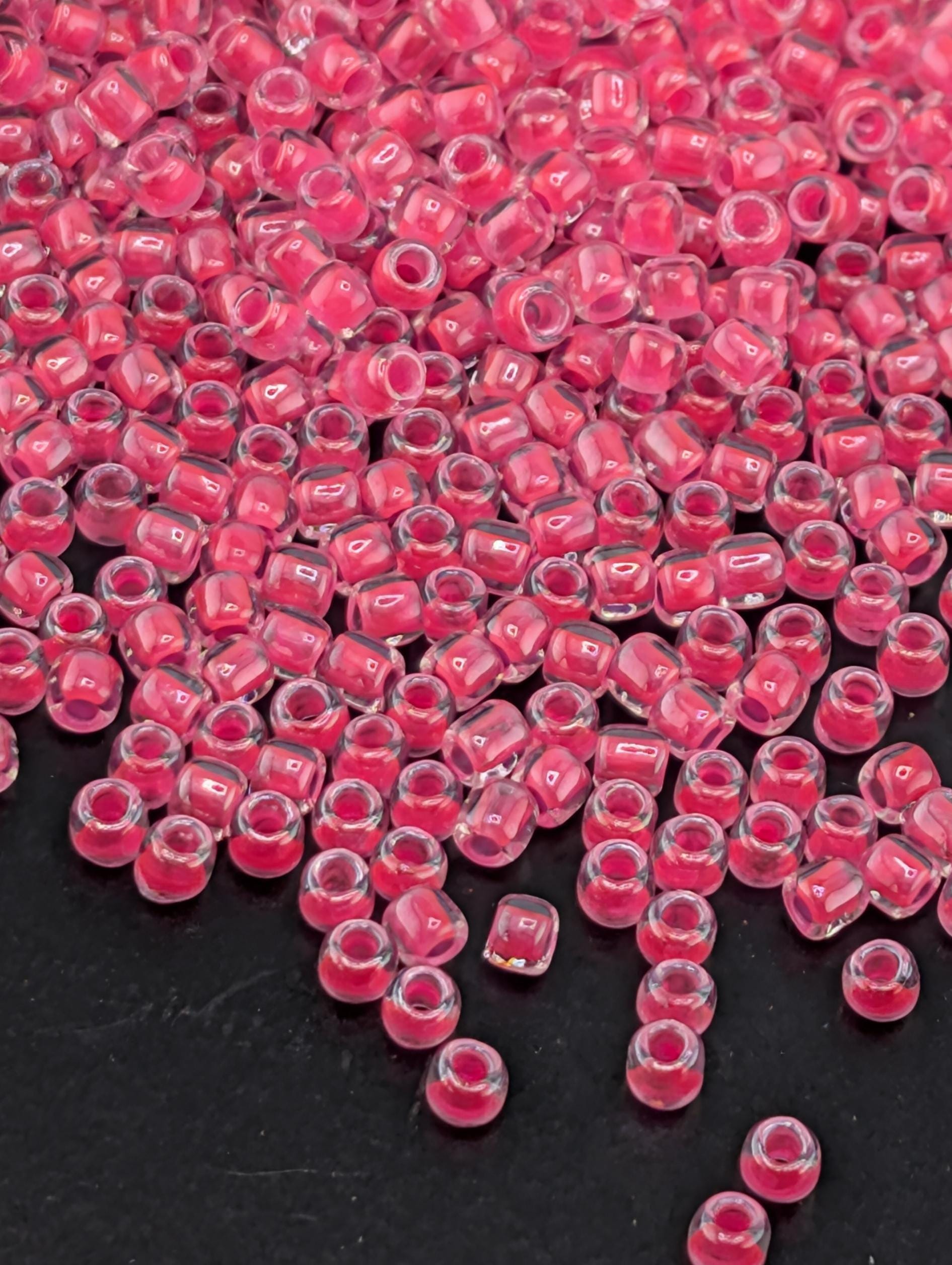 Luminous Neon Pink Size 11/0 Toho Round 2.5" tube