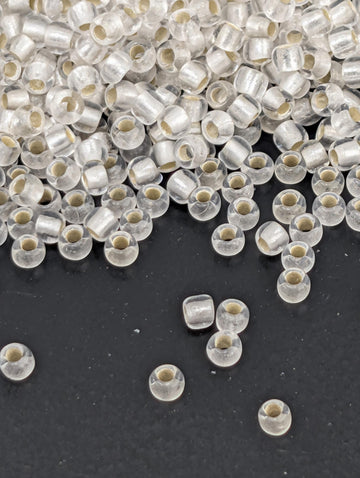 Silver-Lined Frosted Crystal Size 11/0 Toho Round 2.5" tube
