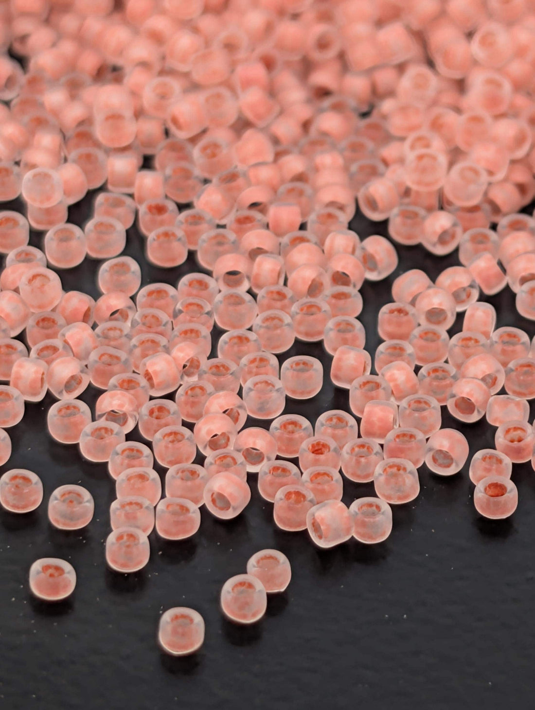Frosted Salmon-Lined Crystal Rainbow Size 15/0 Toho Round 2.5" tube | Japanese Seed Beads | Bead Weaving Embroidery Supply | DIY Jewelry