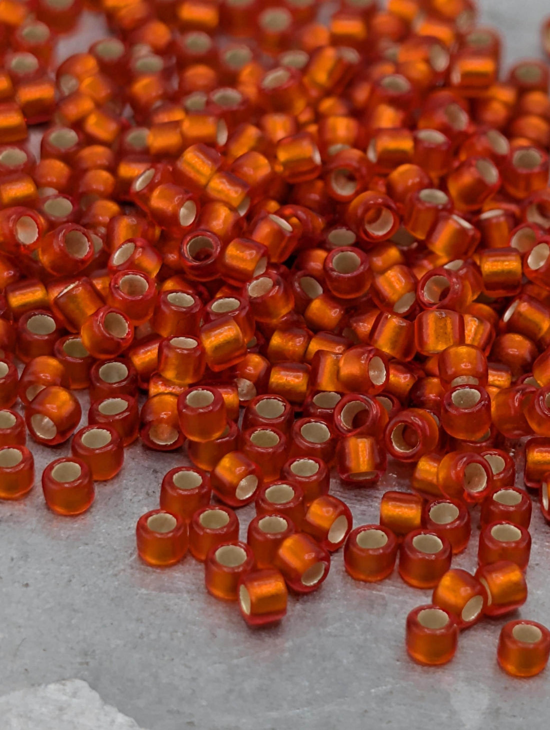Silver-Lined Frosted Lt Siam Ruby Size 15/0 Toho Round 2.5" tube | Japanese Seed Beads | Bead Weaving Embroidery Supply | DIY Jewelry