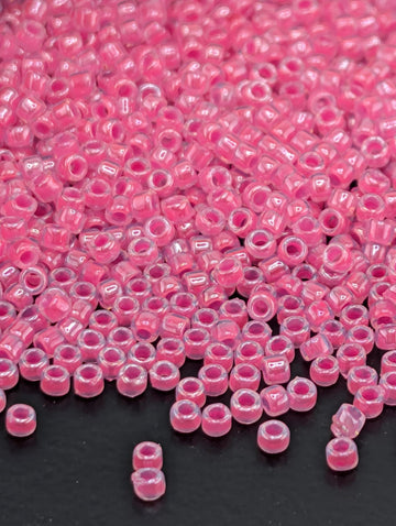Ceylon Hot Pink Size 15/0 Toho Round 2.5" tube | Japanese Seed Beads | Bead Weaving Embroidery Supply | DIY Jewelry