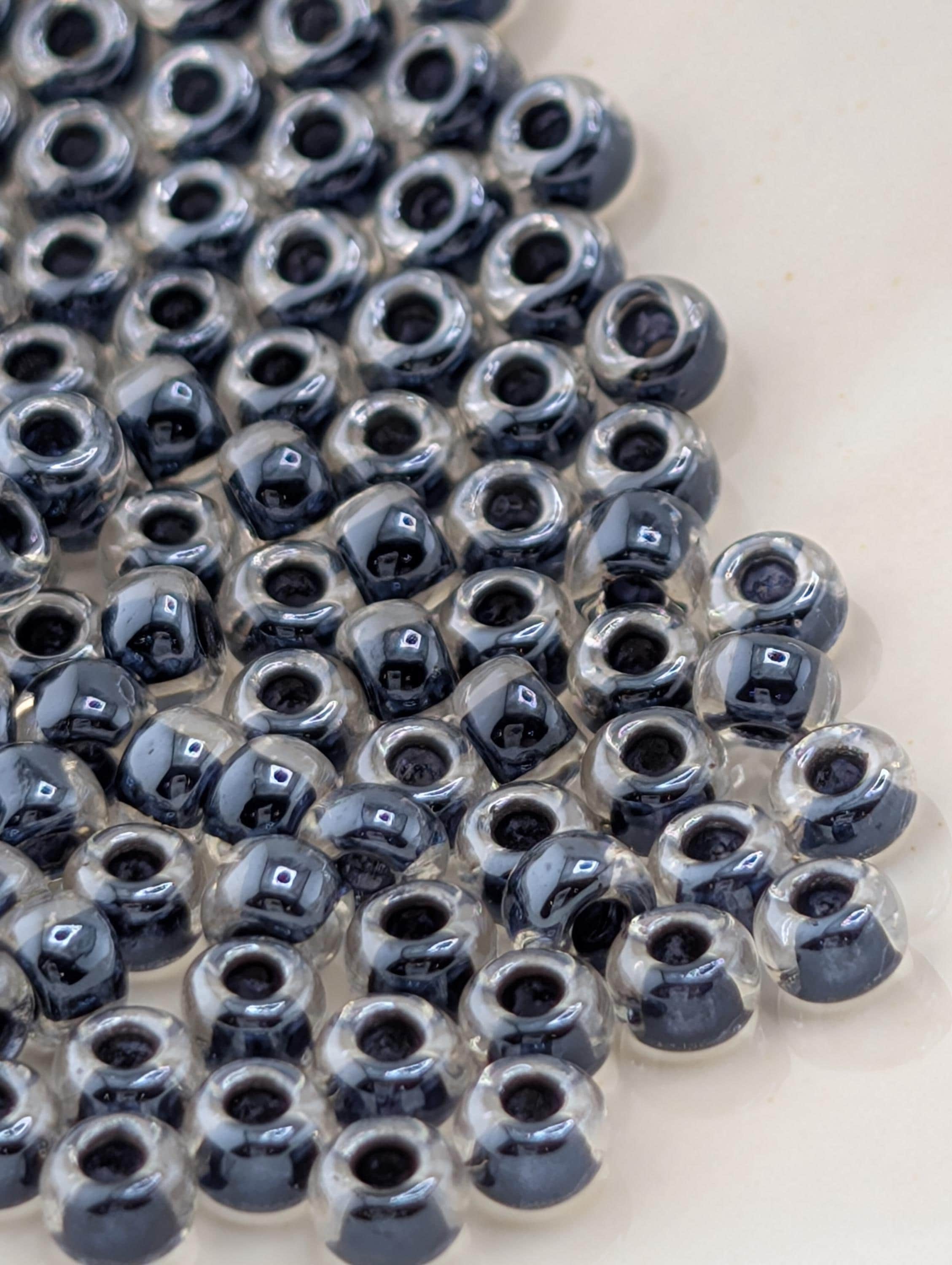 Crystal/Black Inside Color Lined Miyuki Rocaille Size 8/0 (20g pkg)