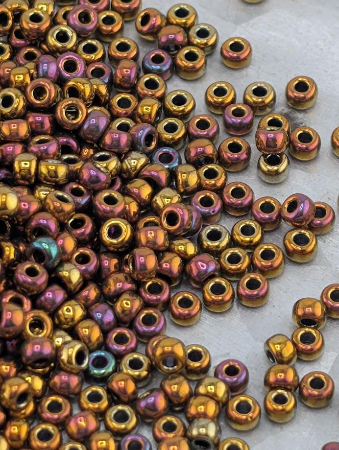 Golden Wine Metallic Rainbow Miyuki Rocaille Size 8/0 (20g pkg)