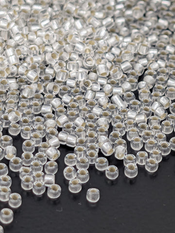 Silver-Lined Frosted Crystal Size 15/0 Toho Round 2.5" tube | Japanese Seed Beads | Bead Weaving Embroidery Supply | DIY Jewelry