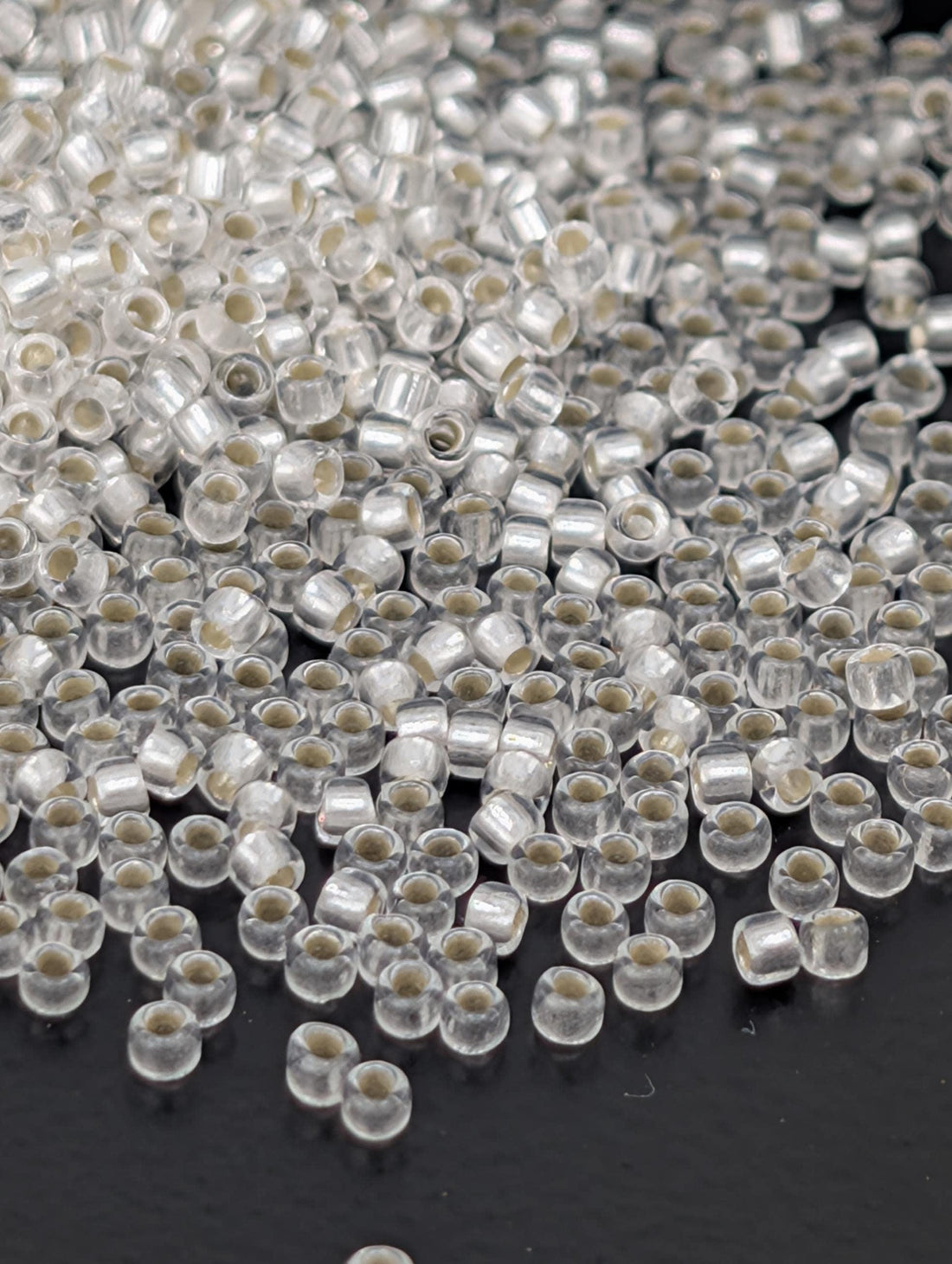 Silver-Lined Frosted Crystal Size 15/0 Toho Round 2.5" tube | Japanese Seed Beads | Bead Weaving Embroidery Supply | DIY Jewelry