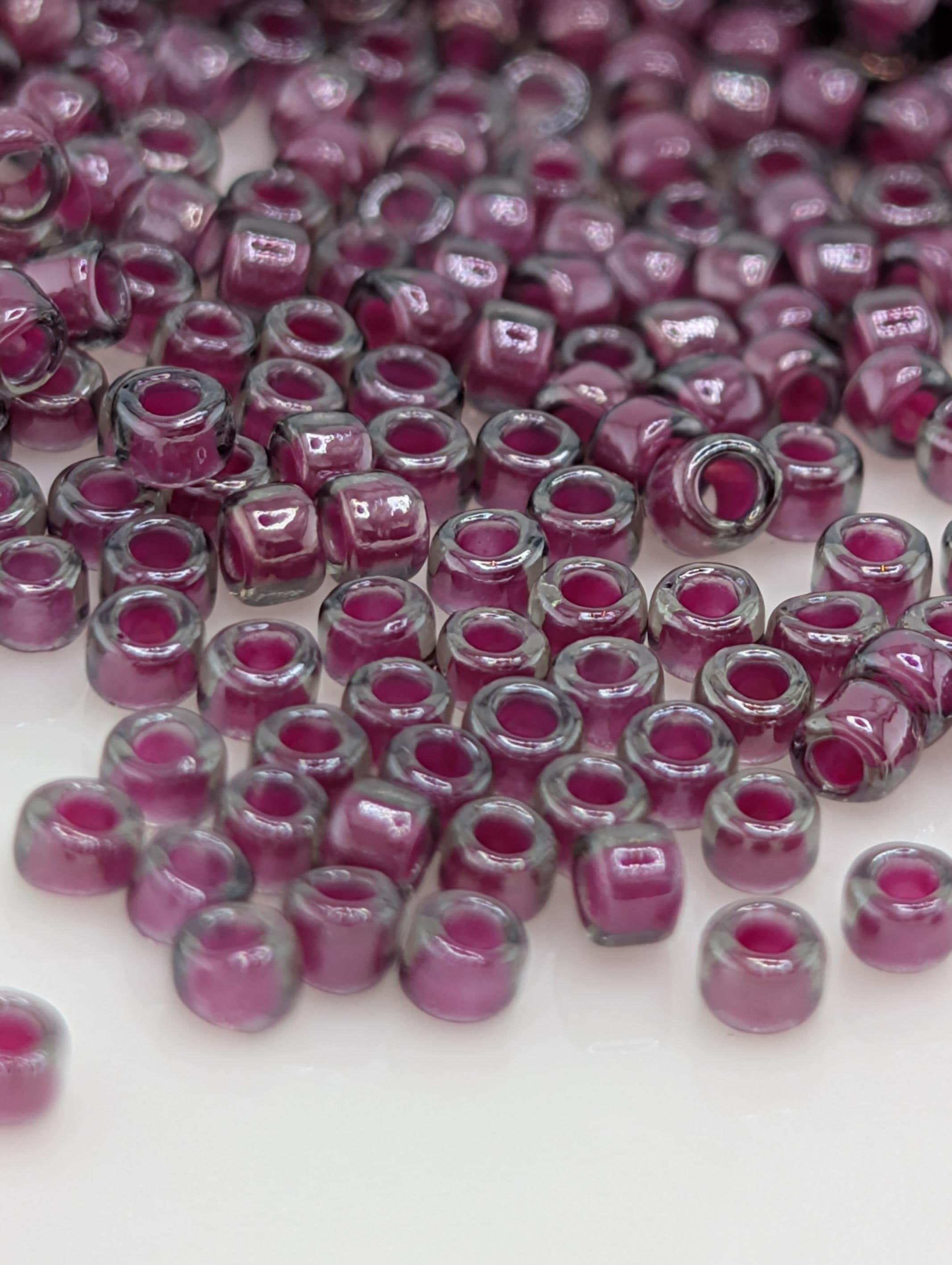 Inside-Color Gray/Magenta-Lined Size 15/0 Toho Round 2.5" tube