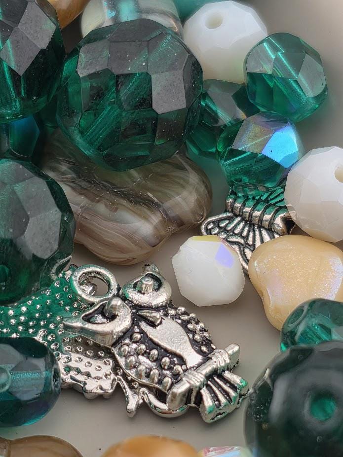 2oz | "Owl that glitters is Abalone" Glass Bead Soup Mix