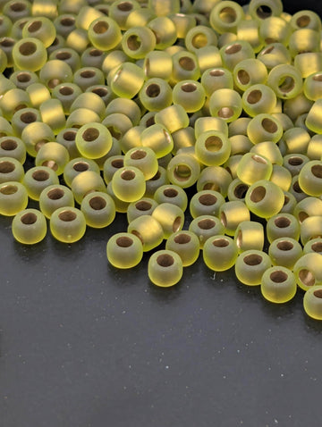 Gold-Lined Rainbow Frosted Peridot Size 8/0 Toho Round 2.5" tube | Japanese Seed Beads | Bead Weaving Embroidery Supply | DIY Jewelry