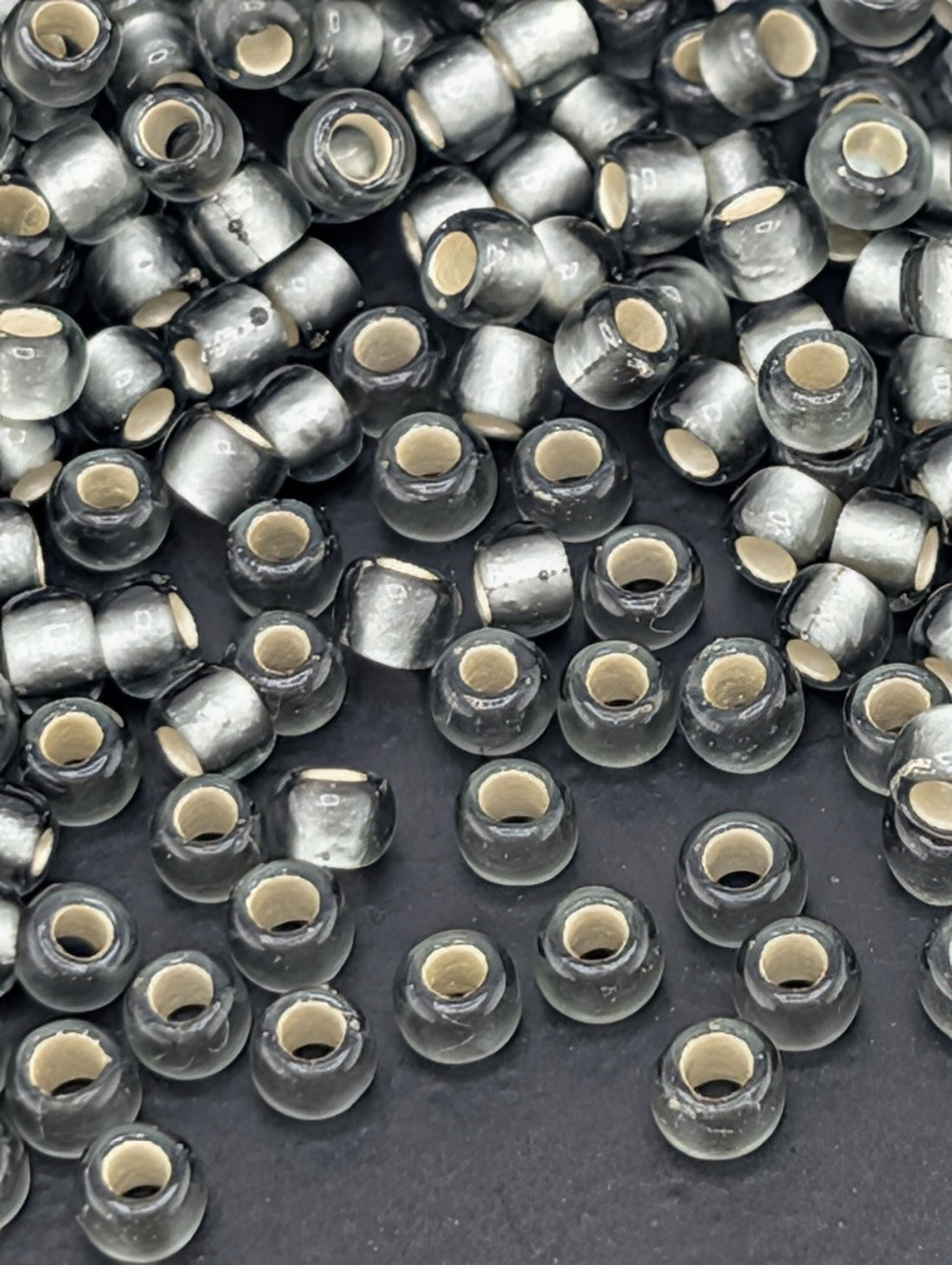 Silver-Lined Frosted Gray Size 8/0 Toho Round 2.5" tube