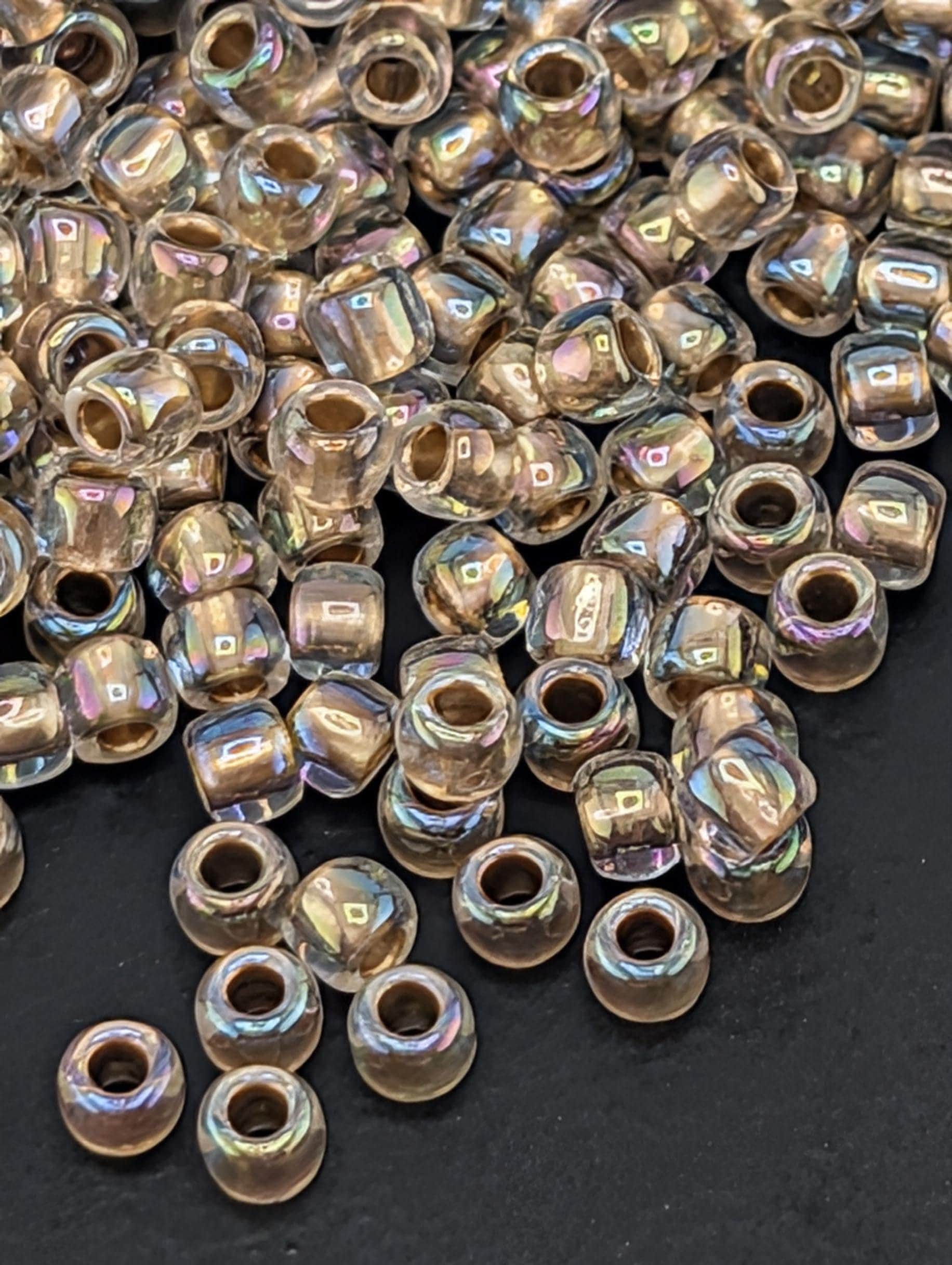 Gold-Lined Rainbow Crystal Size 8/0 Toho Round 2.5" tube