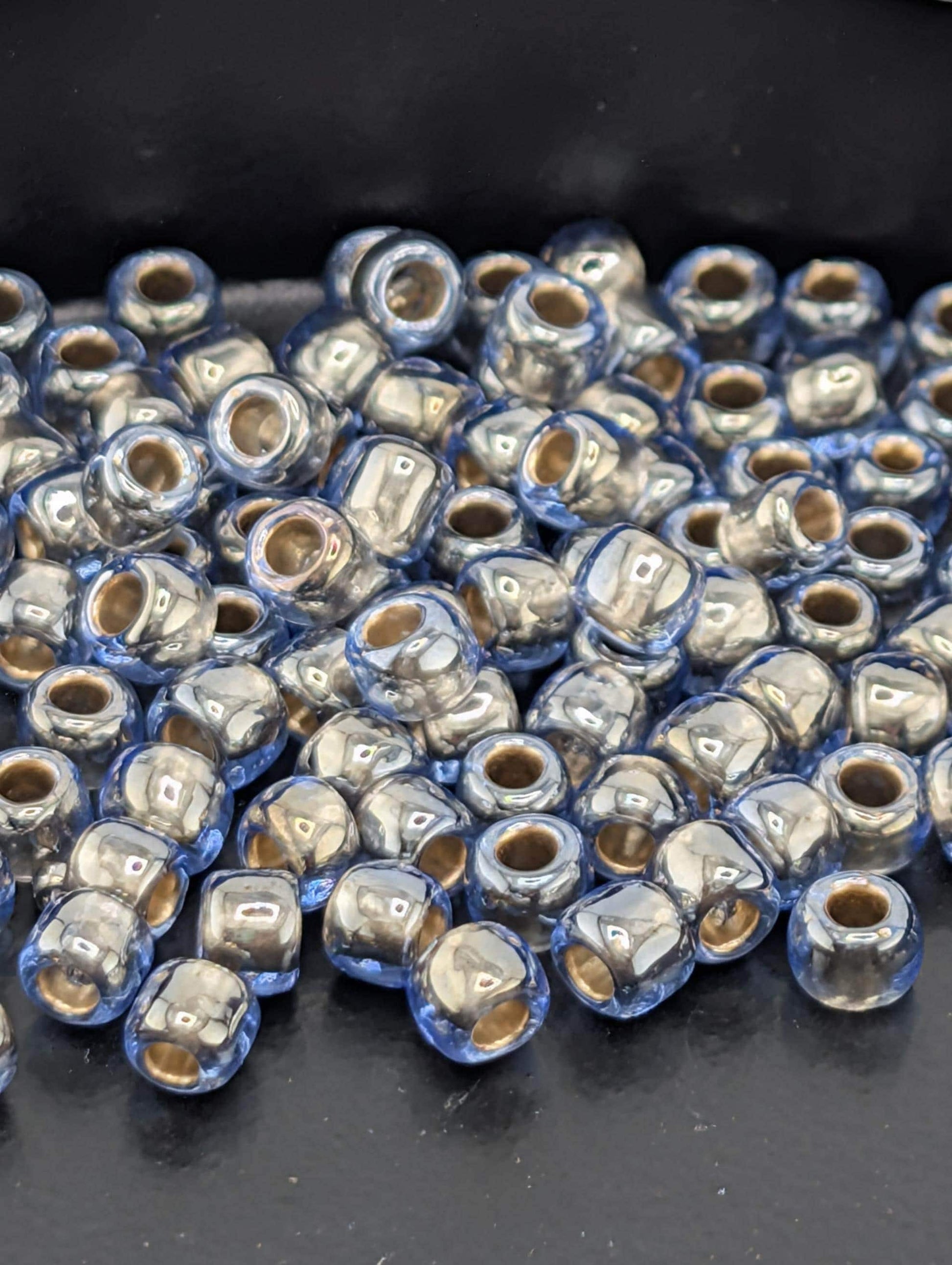 Gold-Lined Lt Montana Blue Size 6/0 Toho Round 2.5" tube | Japanese Seed Beads | Bead Weaving Embroidery Supply | DIY Jewelry