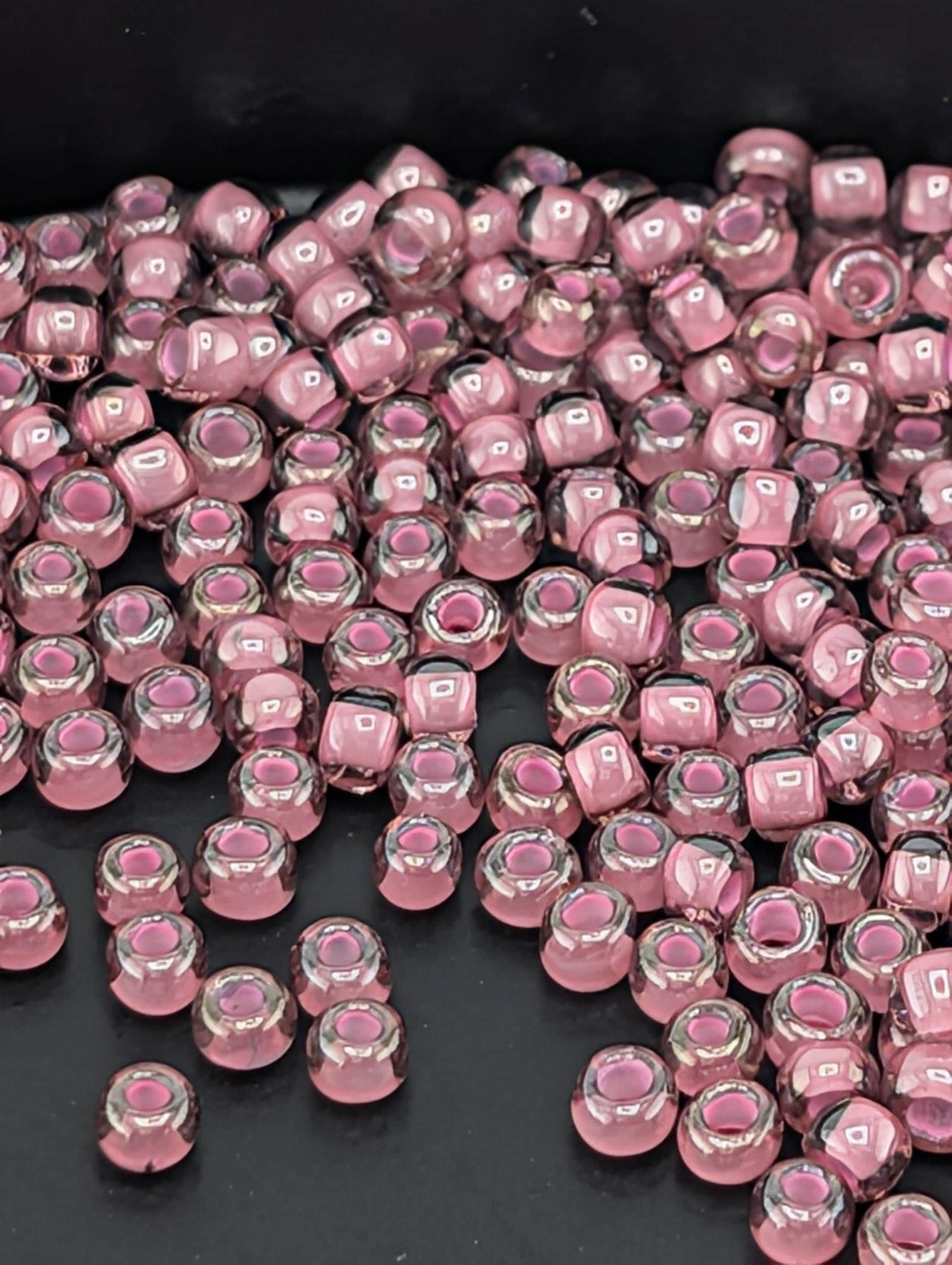 Inside-Color Lt Amethyst/Pink-Lined Size 8/0 Toho Round 2.5" tube