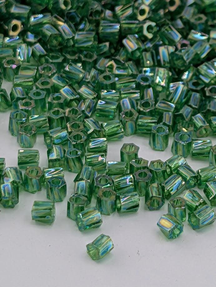Green Translucent Rainbow Miyuki Twist Size 10/0 (15g Pkg)