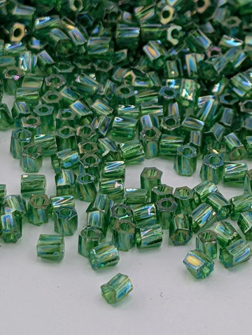 Green Translucent Rainbow Miyuki Twist Size 10/0 (15g Pkg)