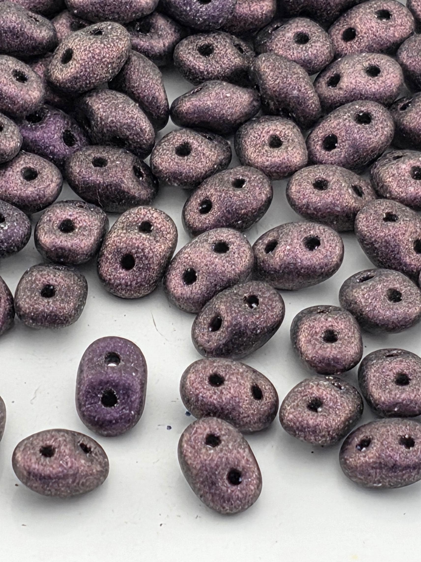 Matubo SuperDuo Beads: Sueded Gold Orchid, 5x2mm | Japanese Seed Beads | Bead Weaving Embroidery Supply | DIY Jewelry