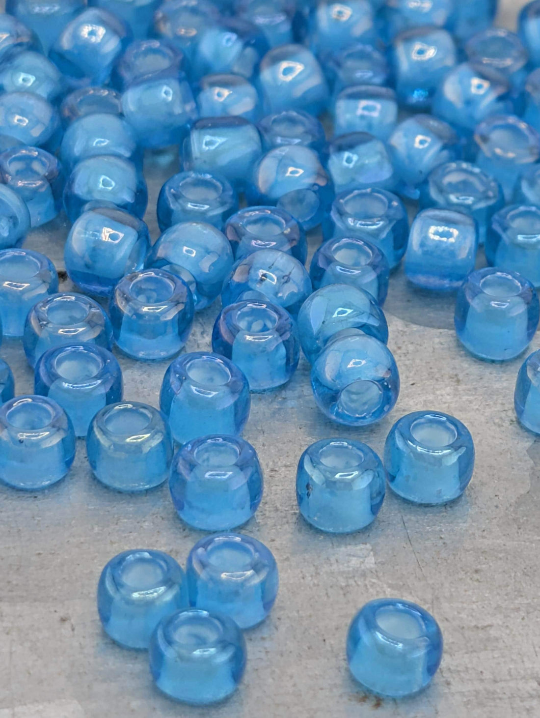 Toho Japanese Seed Beads: Aqua Inside White Lined, Size 6/0, 2.5" Tube