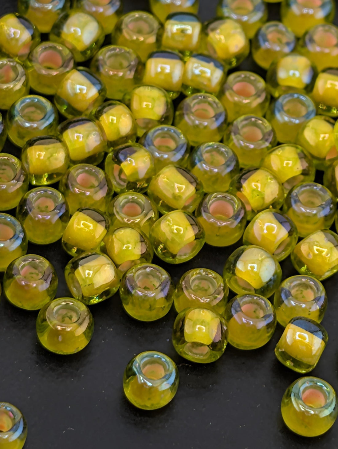 Toho Japanese Seed Beads: Jonquil Inside-Color - Size 6/0, 2.5" Tube ~8-9g