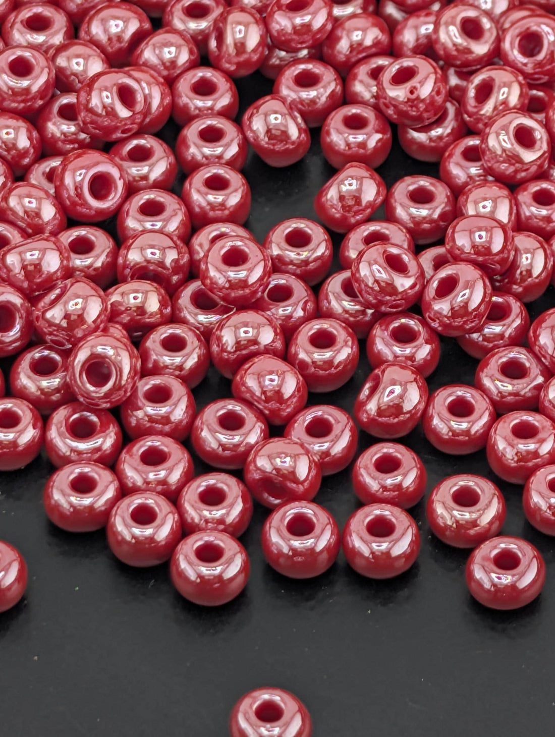 Preciosa Seed Beads Size 6: Opaque Red Coral, 15g Czech Glass