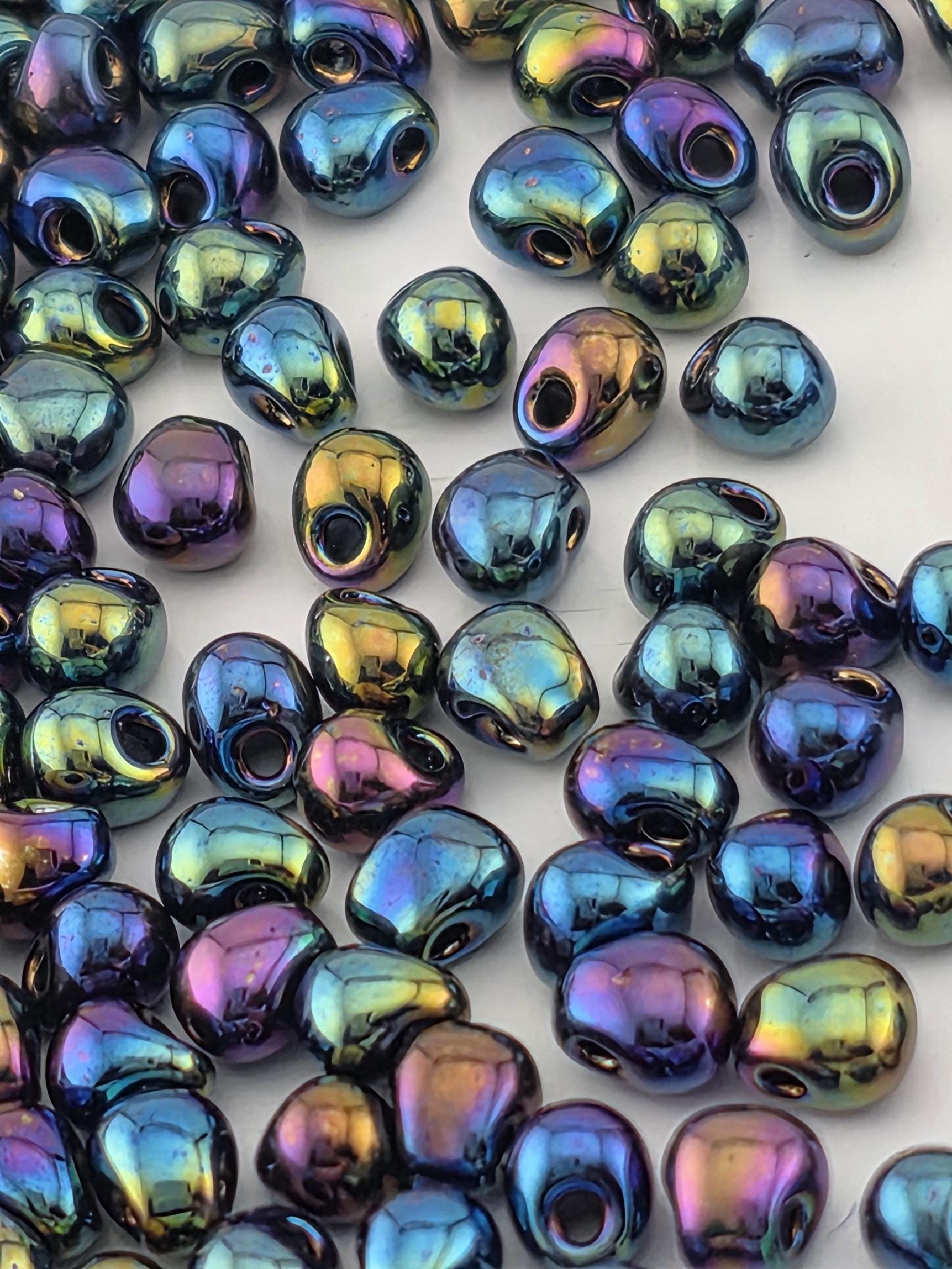 Emerald Miyuki Drop Beads: Matte Rainbow Finish, 15g Approx 270pcs