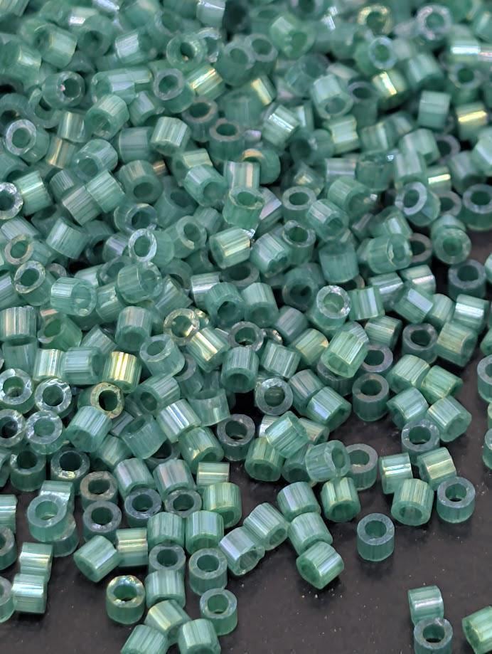 New Fern Satin (D) (6 Gm Ea) Miyuki Delica (Size 11, 7 grams, ~1400 beads) | Japanese Seed Beads | Bead Weaving Embroidery Supply