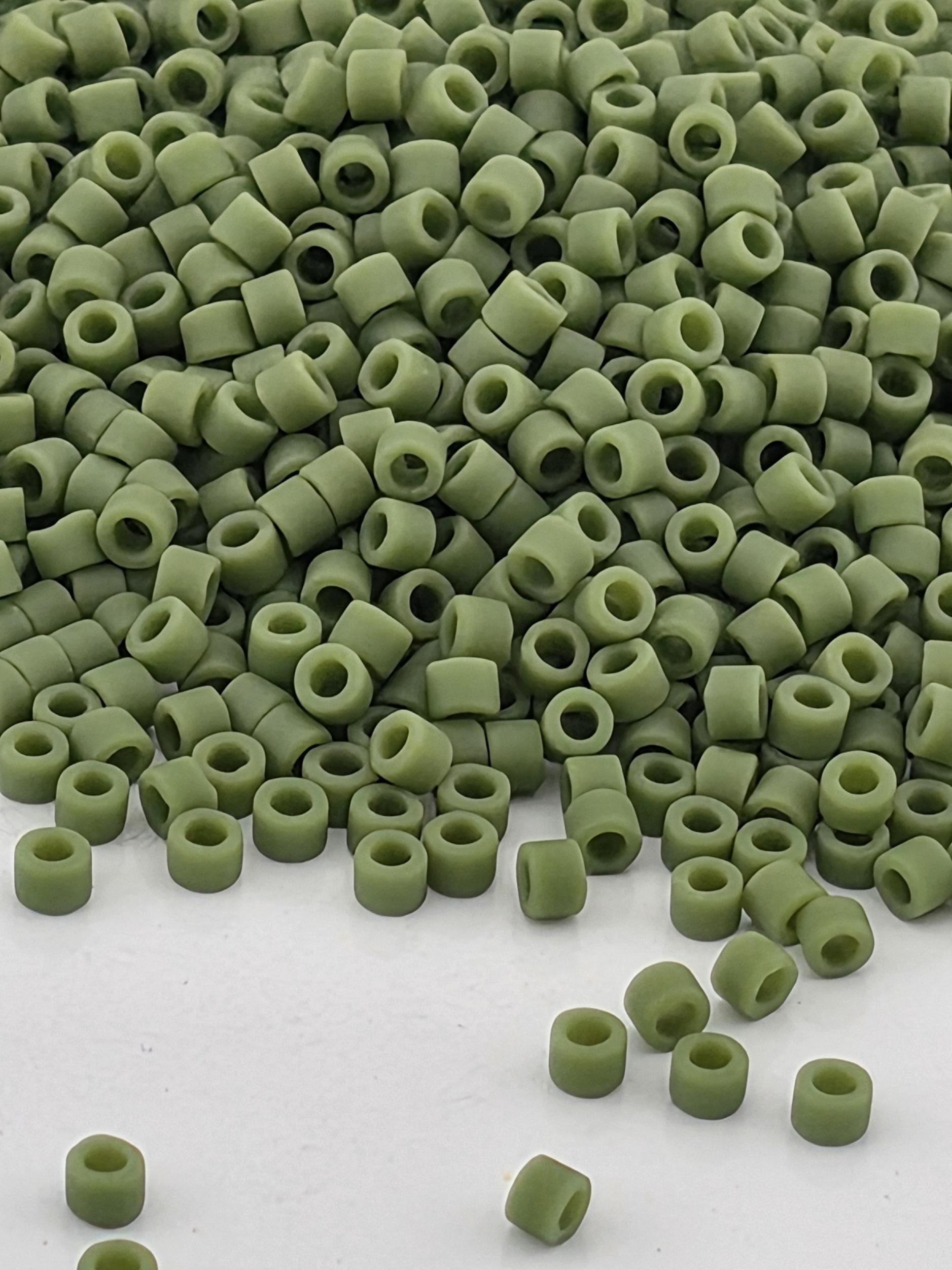 DB1585:Avocado Green Opaque Matte Miyuki Delica (Size 11, 7 grams, ~1400 beads)