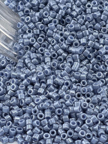 DB0267:Stormy Skies Blue Opaque Luster Db0267-1 Miyuki Delica (Size 11, 7 grams, ~1400 beads)