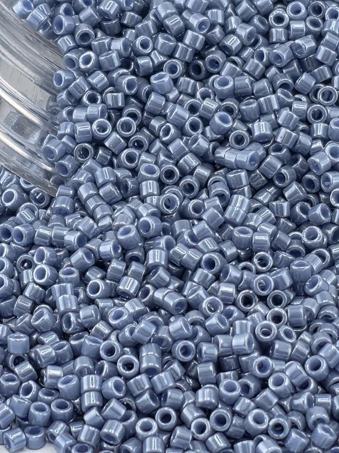 DB0267:Stormy Skies Blue Opaque Luster Db0267-1 Miyuki Delica (Size 11, 7 grams, ~1400 beads)