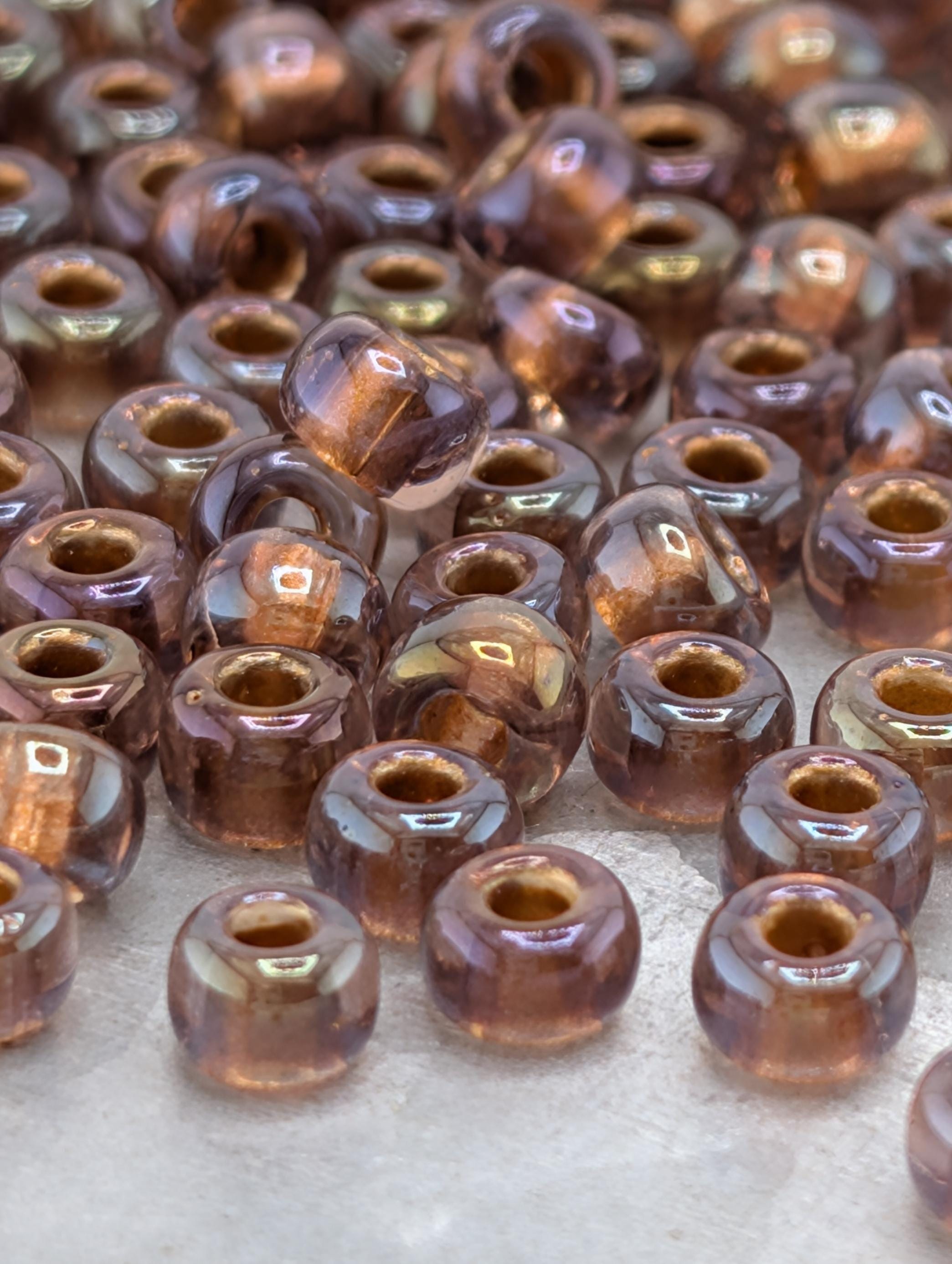 6-1838:Lt Rose/Copper ICL*-Miyuki Rocaille 6/0 (20g pkg ~240 pcs)