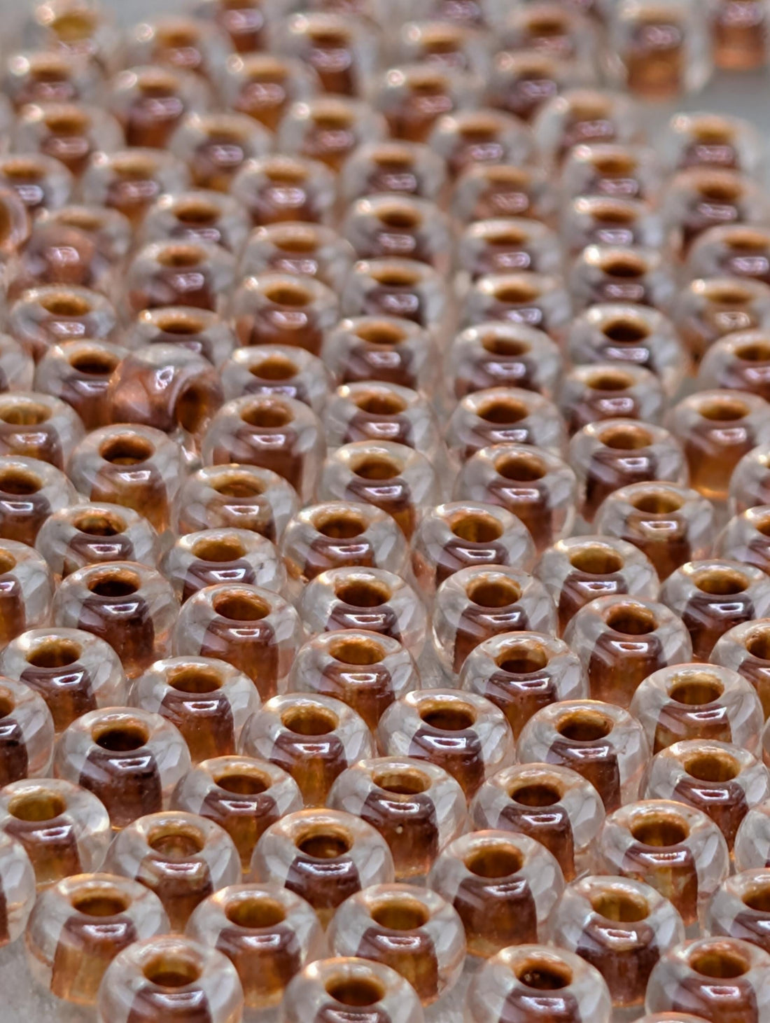 6-1551:Crystal/Burnt Orange ICL*-Miyuki Rocaille 6/0 (20g pkg ~240 pcs)