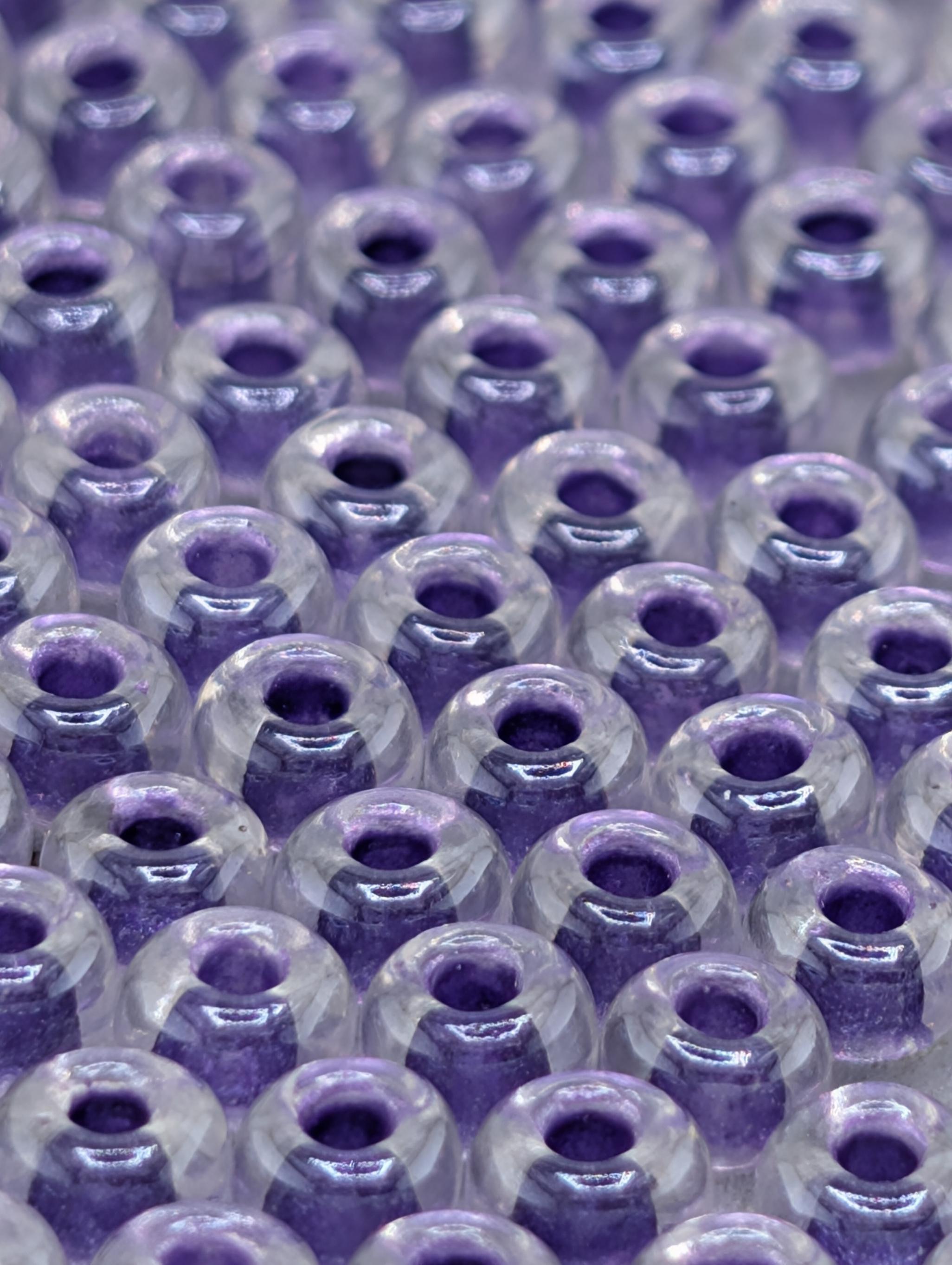 6-1531:Crystal/Purple ICL*-Miyuki Rocaille 6/0 (20g pkg ~240 pcs)