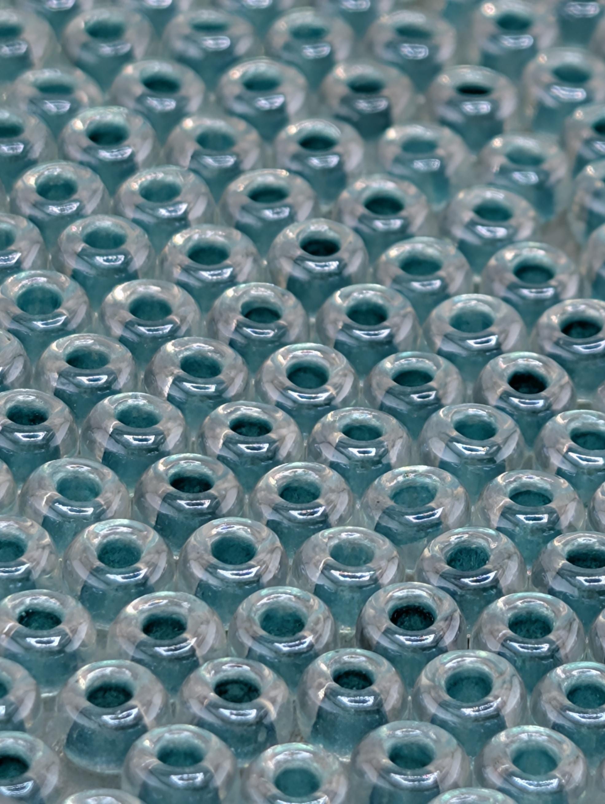 6-1528:Crystal/Aqua ICL*-Miyuki Rocaille 6/0 (20g pkg ~240 pcs)