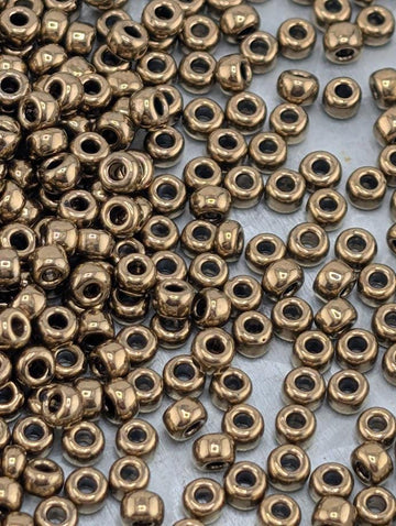 Miyuki Glass Beads 11/0: Bronze Metallic Shine - 20g Bulk Pack | Japanese Seed Beads | Bead Weaving Embroidery Supply | DIY Jewelry