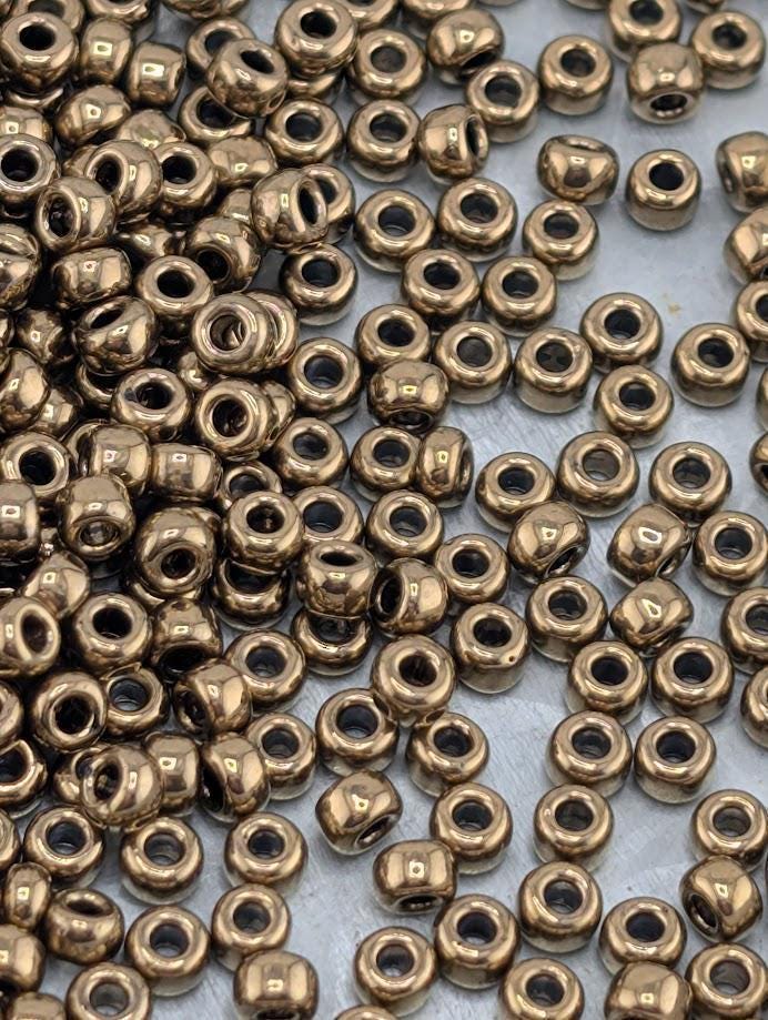 Miyuki Glass Beads 11/0: Bronze Metallic Shine - 20g Bulk Pack | Japanese Seed Beads | Bead Weaving Embroidery Supply | DIY Jewelry