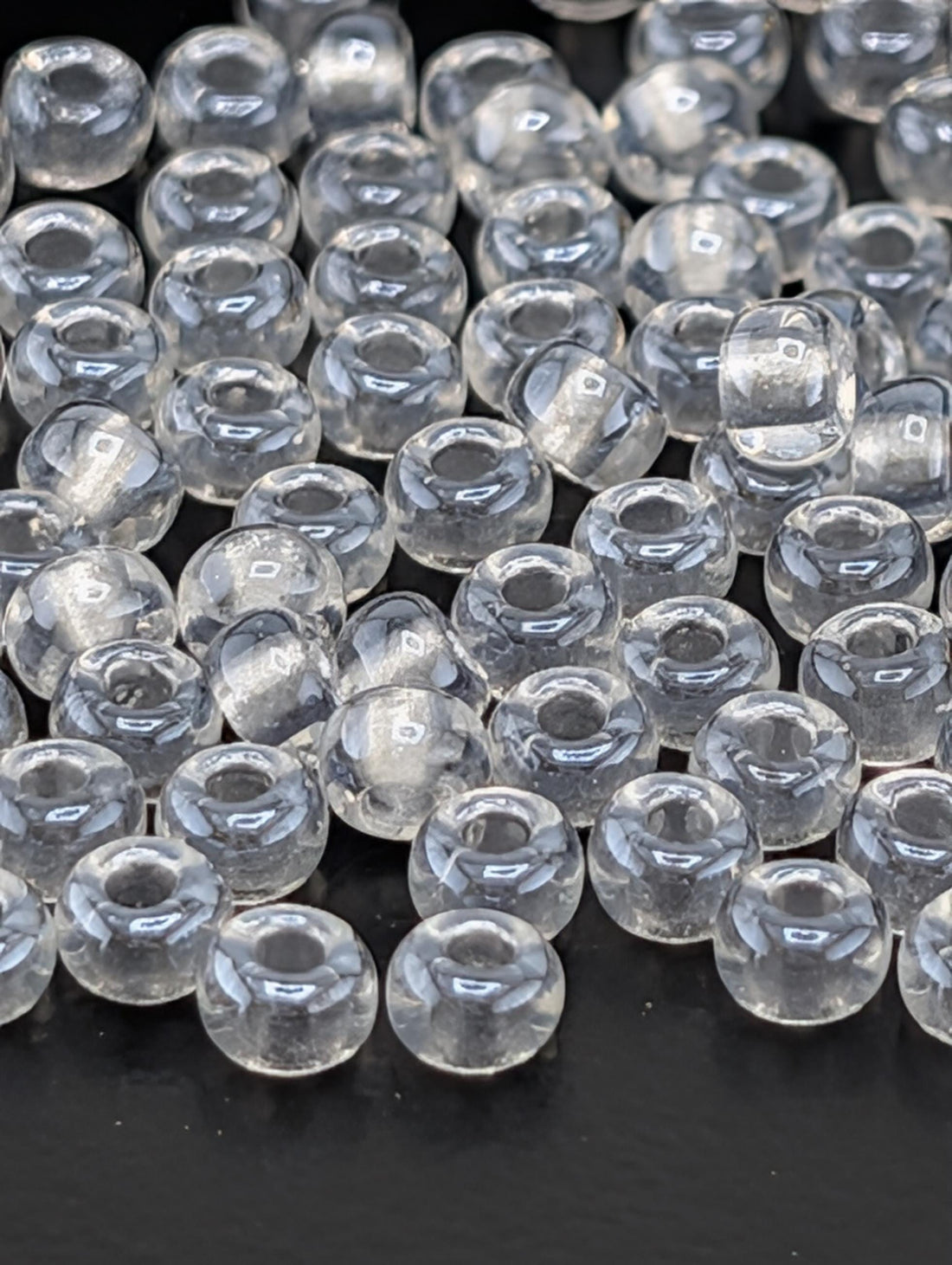 6-1105:Crystal/Silver ICL*-Miyuki Rocaille 6/0 (20g pkg ~240 pcs)