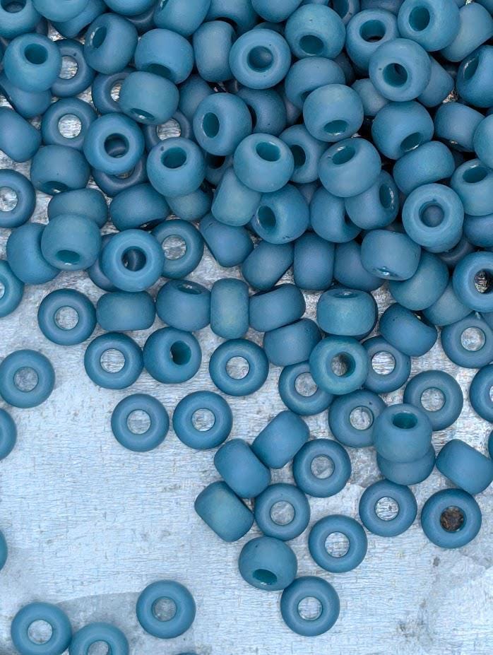 Miyuki Rocaille Beads: Surf Opaque Matte Glazed Rainbow, Size 6/0