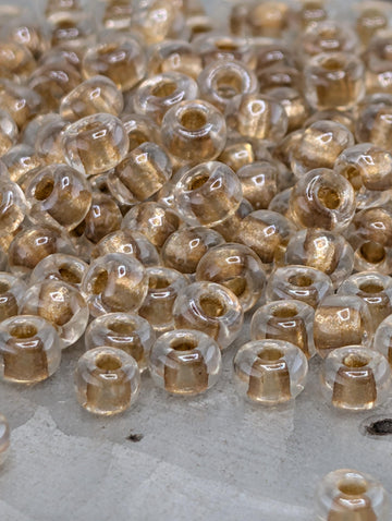 6-1522:Crystal/Gold ICL*-Miyuki Rocaille 6/0 (20g pkg ~240 pcs)
